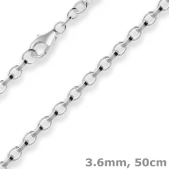 3,6mm Erbskette Silberkette Collier Halskette aus 925 Silber 50cm