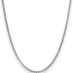 2,5mm Erbskette Silberkette Collier Halskette aus 925 Silber rhodiniert 90cm
