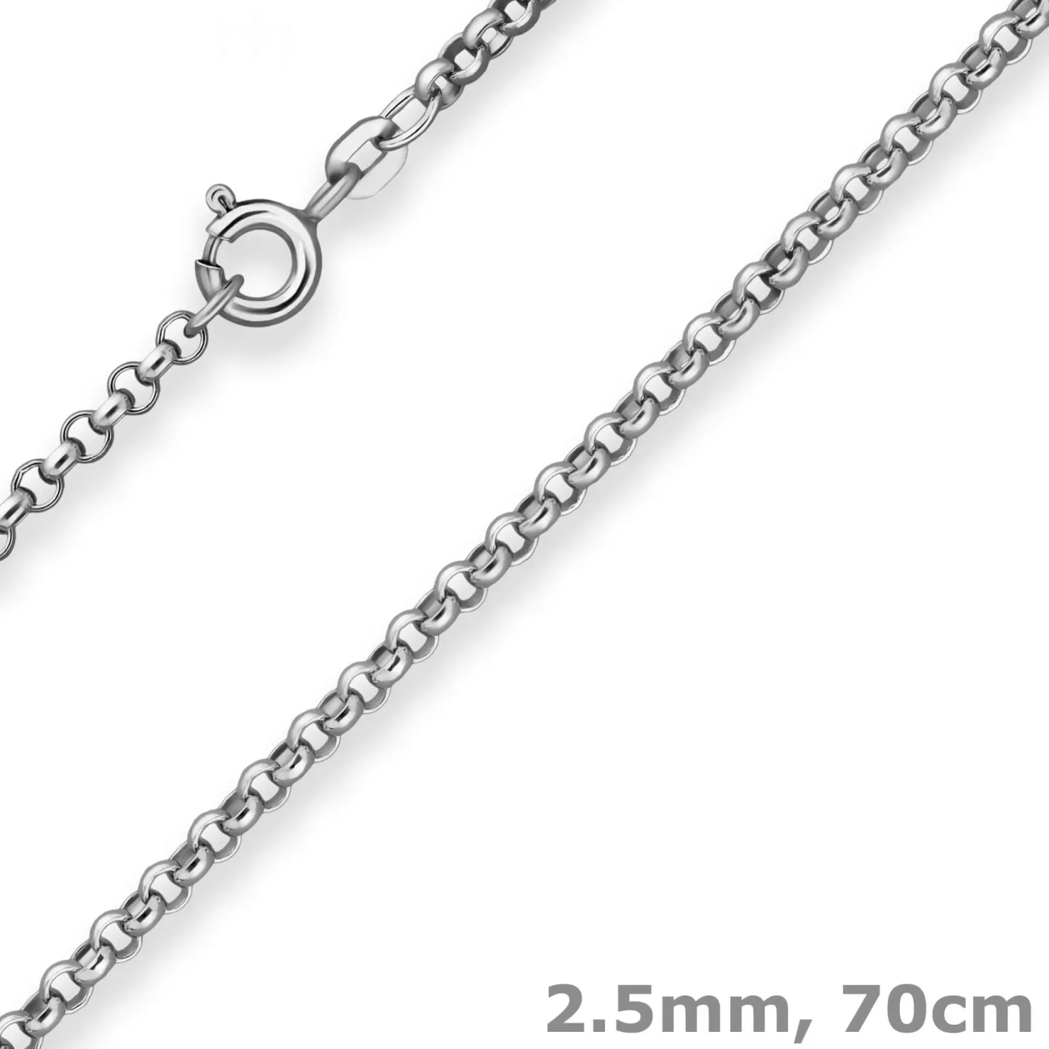 2,5mm Erbskette Silberkette Collier Halskette aus 925 Silber rhodiniert 70cm