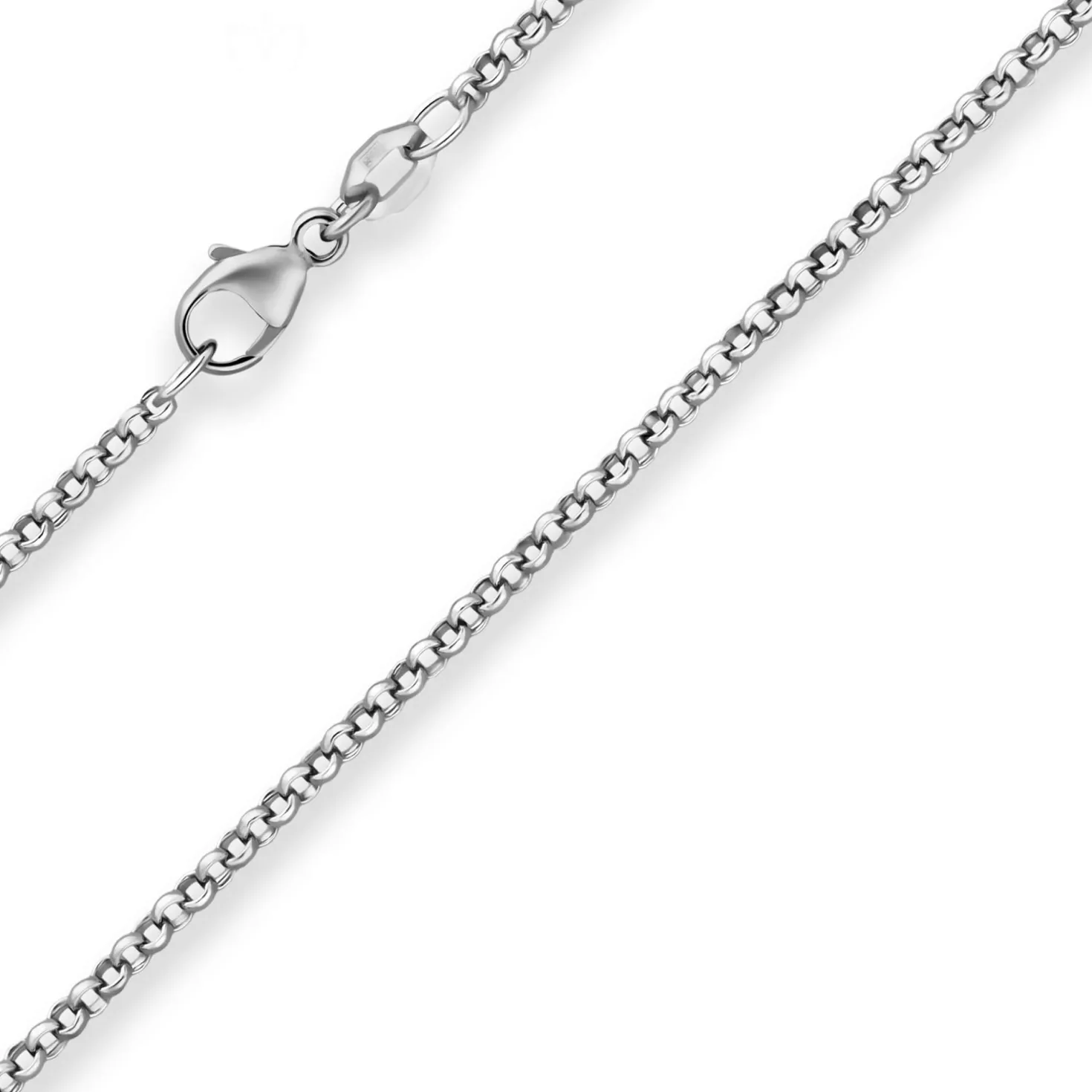 2mm Erbskette Silberkette Collier Halskette aus 925 Silber rhodiniert 66cm
