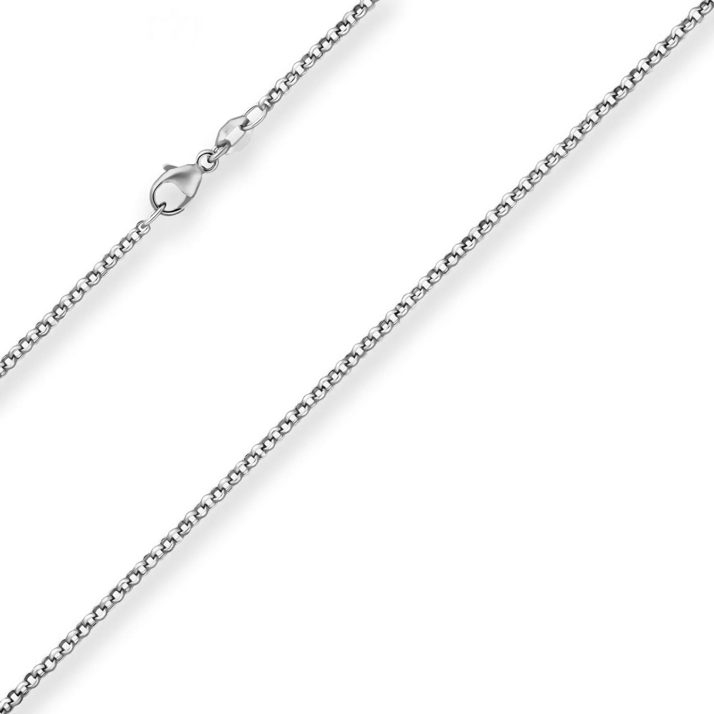 2mm Erbskette Silberkette Collier Halskette aus 925 Silber rhodiniert 80cm