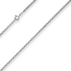 2,5mm Erbskette Silberkette Collier Halskette aus 925 Silber rhodiniert 42cm