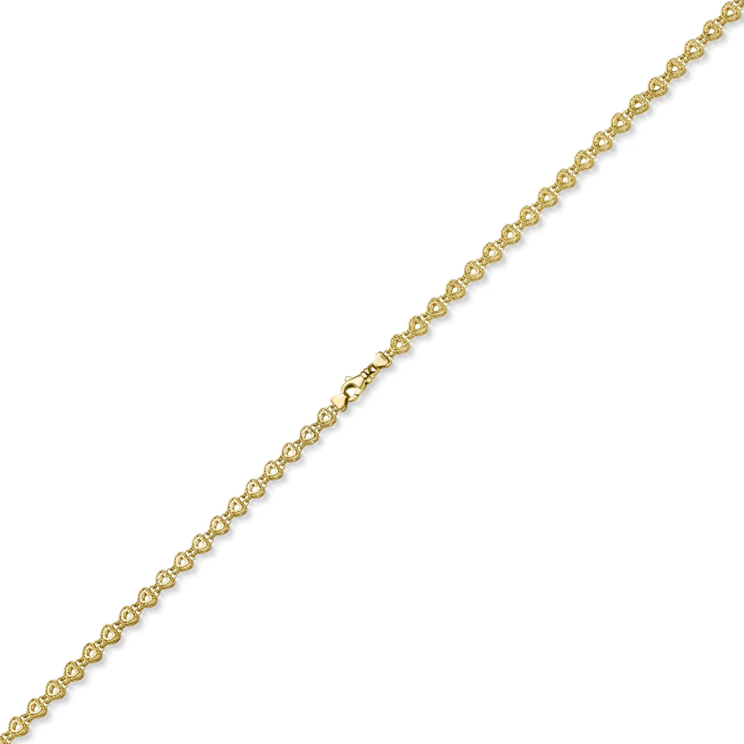 5,5mm Fantasie Herzen-Kette Halskette Collier aus 585 Gold Gelbgold 45cm