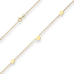 1,7mm Fantasiekette Armband mit Gravurplatten aus 375 Gold Gelbgold 19cm