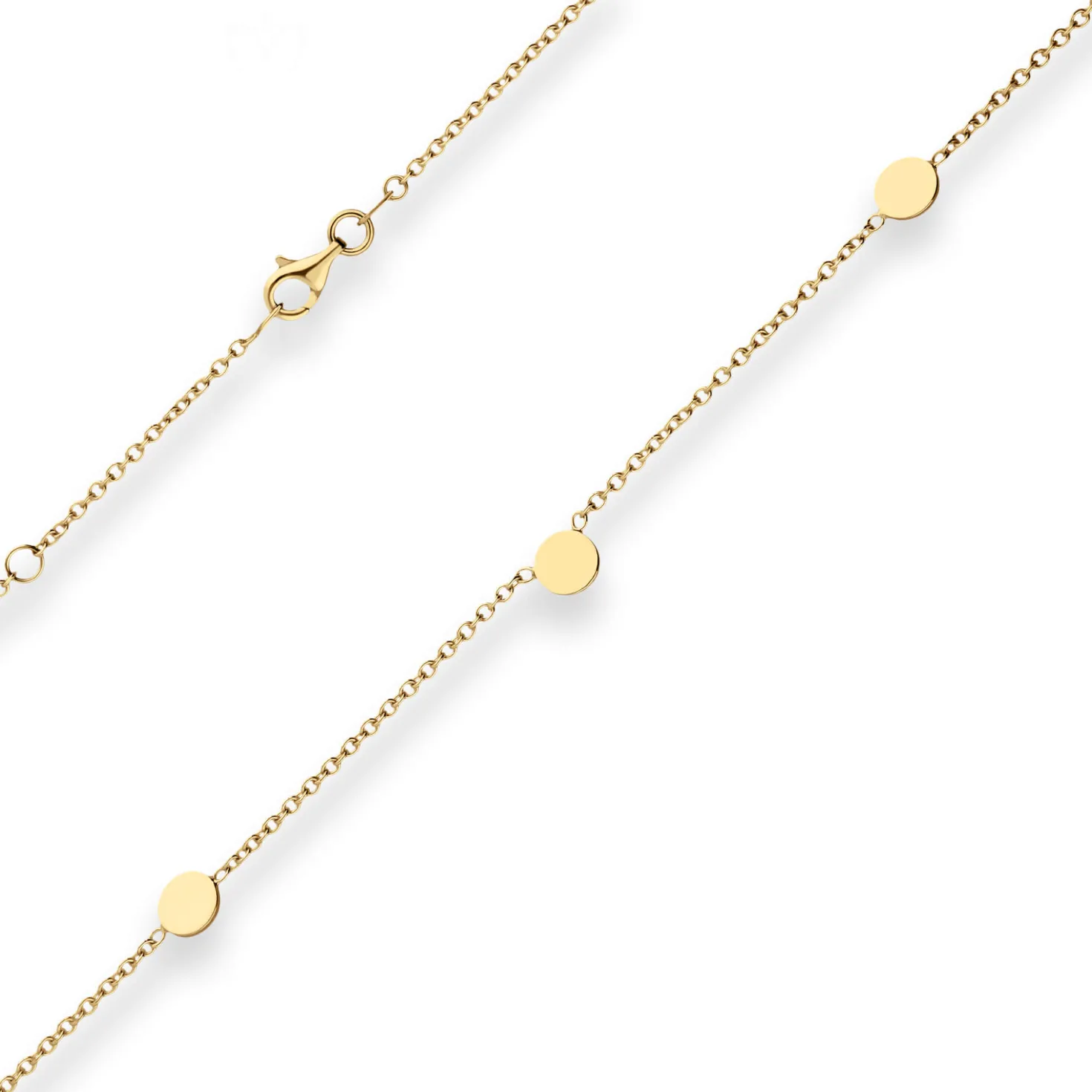 1,7mm Fantasiekette Armband mit Gravurplatten aus 375 Gold Gelbgold 19cm