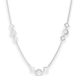 1,2mm Fantasiekette Collier Kreise und Rauten Halskette aus 925 Silber 60cm
