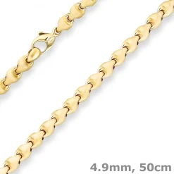 4,9mm Fantasiekette Goldkette Collier Halskette aus 585 Gold Gelbgold 50cm
