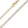 1,4mm Fantasiekette Goldkette Collier Halskette aus 585 Gold gelb/weiß 42cm