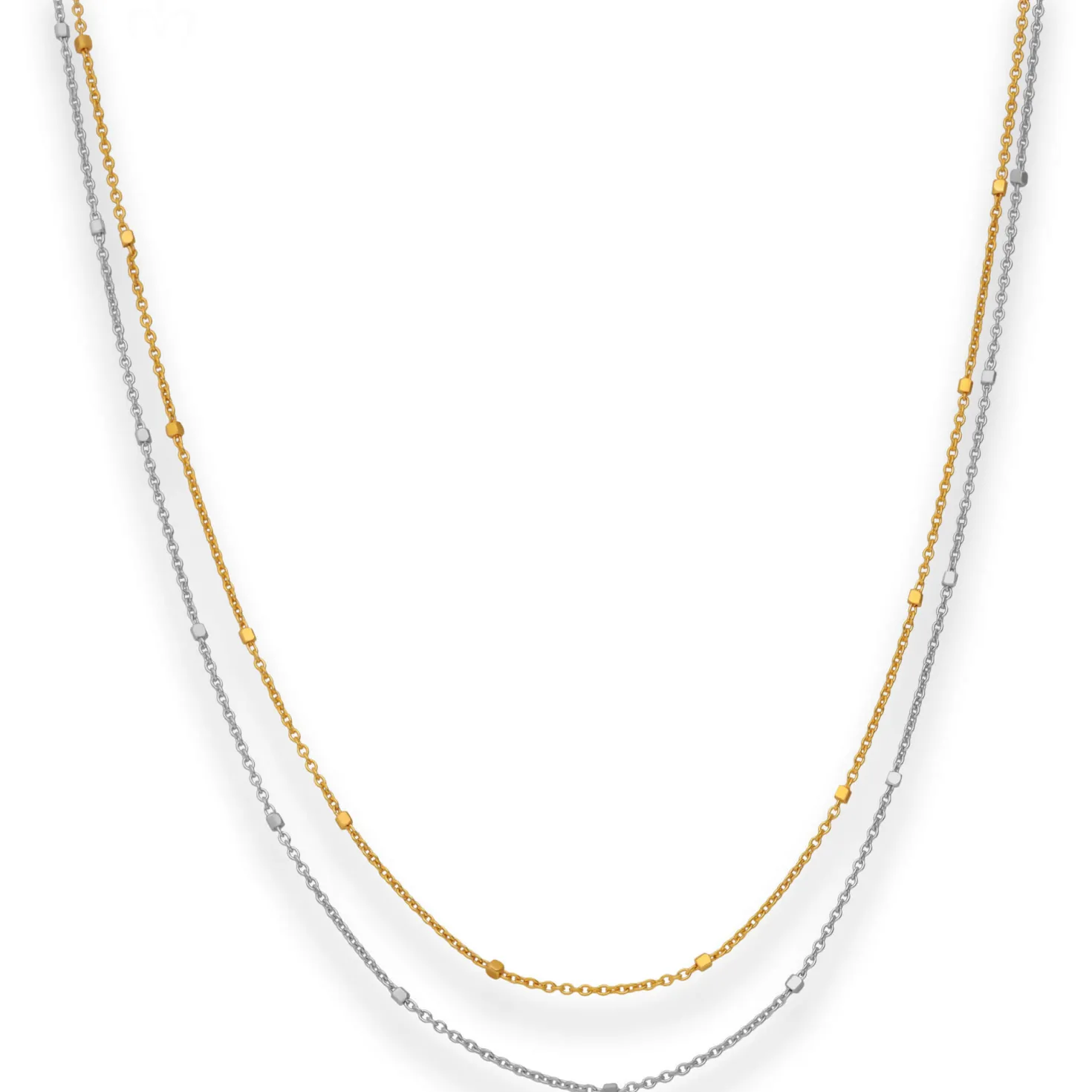 1,4mm Fantasiekette Goldkette Collier Halskette aus 585 Gold gelb/weiß 42cm