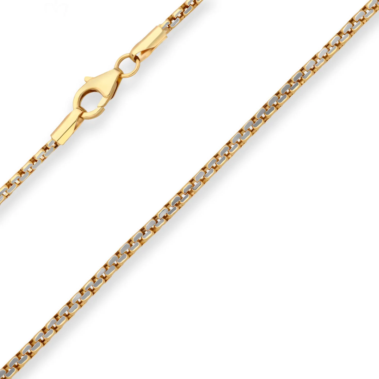 2,5mm Fantasiekette Goldkette Collier Halskette aus 585 Gold gelb/weiß 42cm