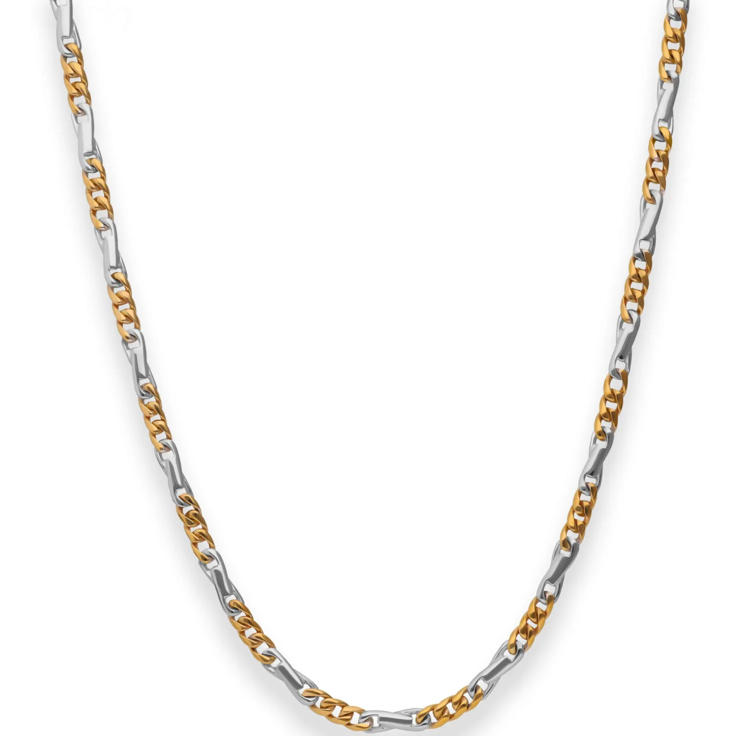 4,2mm Fantasiekette Goldkette Collier Halskette aus 585 Gold gelb/weiß 45cm