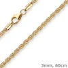 3mm Fantasiekette Goldkette Collier Halskette aus 375 Gold Gelbgold 60cm