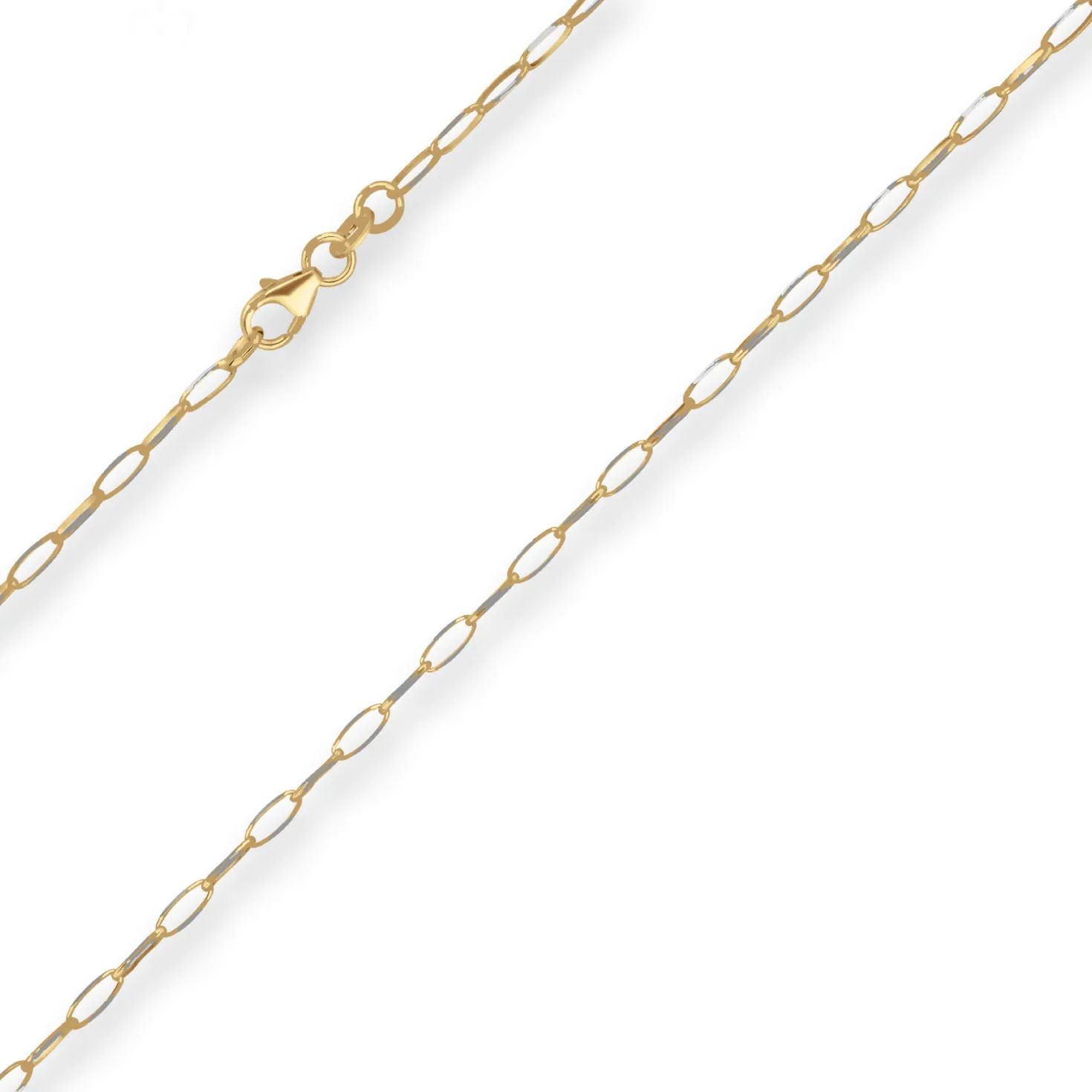 2,3mm Fantasiekette Goldkette Collier Halskette aus 375 Gold gelb/weiß 45cm
