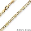 3,8mm Fantasiekette Goldkette Collier Halskette aus 585 Gold Gelbgold 55cm