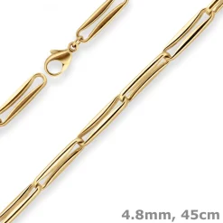 4,8mm Fantasiekette Goldkette Collier Halskette aus 585 Gold Gelbgold 45cm