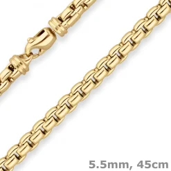 5,5mm Fantasiekette Goldkette Collier Halskette aus 585 Gold Gelbgold 45cm