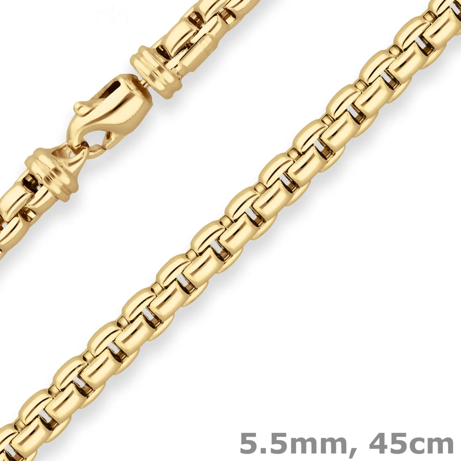 5,5mm Fantasiekette Goldkette Collier Halskette aus 585 Gold Gelbgold 45cm