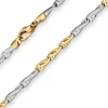3,7mm Fantasiekette Goldkette Collier Halskette aus 585 Gold gelb/weiß 45cm