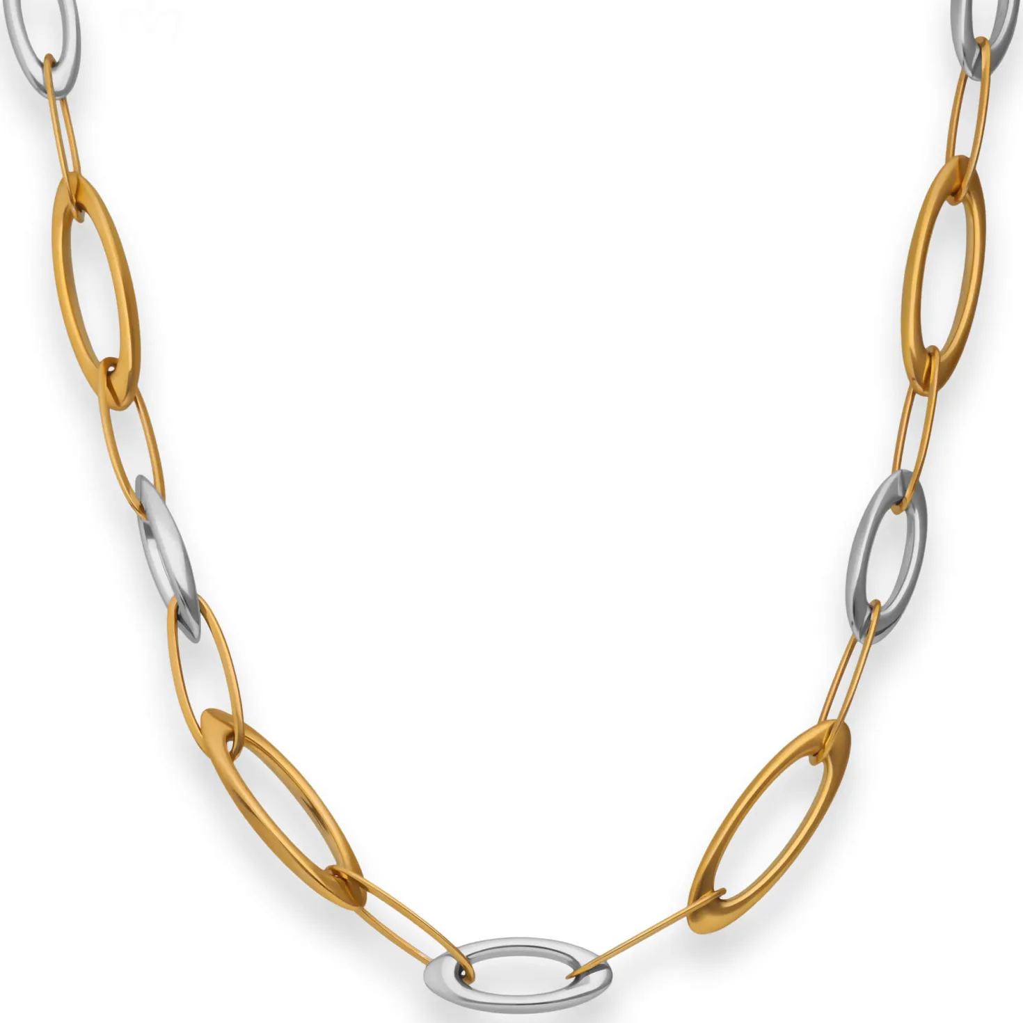 8mm Fantasiekette Goldkette Collier Halskette aus 585 Gold gelb/weiß 45cm