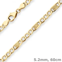 5,2mm Fantasiekette Goldkette Collier Halskette aus 333 Gold Gelbgold 60cm