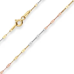 1,5mm Fantasiekette Goldkette Collier Halskette aus 585 Gold Gelbgold 45cm