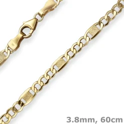 3,8mm Fantasiekette Goldkette Collier Halskette aus 333 Gold Gelbgold 60cm