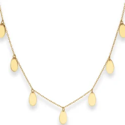 0,7mm Fantasiekette Kette Collier Anhänger Tropfen aus 375 Gold Gelbgold 45cm