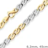 6,2mm Fantasiekette Kette Collier aus 585 Gold gelb/weiß matt-glänzend 45cm