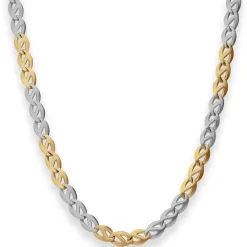 6,2mm Fantasiekette Kette Collier aus 585 Gold gelb/weiß matt-glänzend 45cm