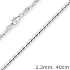 2,3mm Fantasiekette Silberkette Collier Halskette aus 925 Silber 40cm