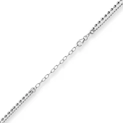2,6mm Fantasiekette Silberkette Collier Halskette aus 925 Silber rhodiniert 45cm