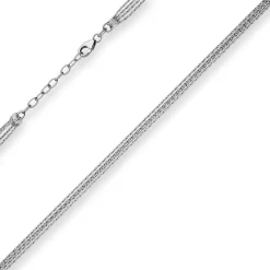 3,2mm Fantasiekette Silberkette Collier Halskette aus 925 Silber rhodiniert 42cm
