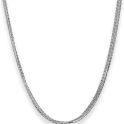 3,2mm Fantasiekette Silberkette Collier Halskette aus 925 Silber rhodiniert 42cm