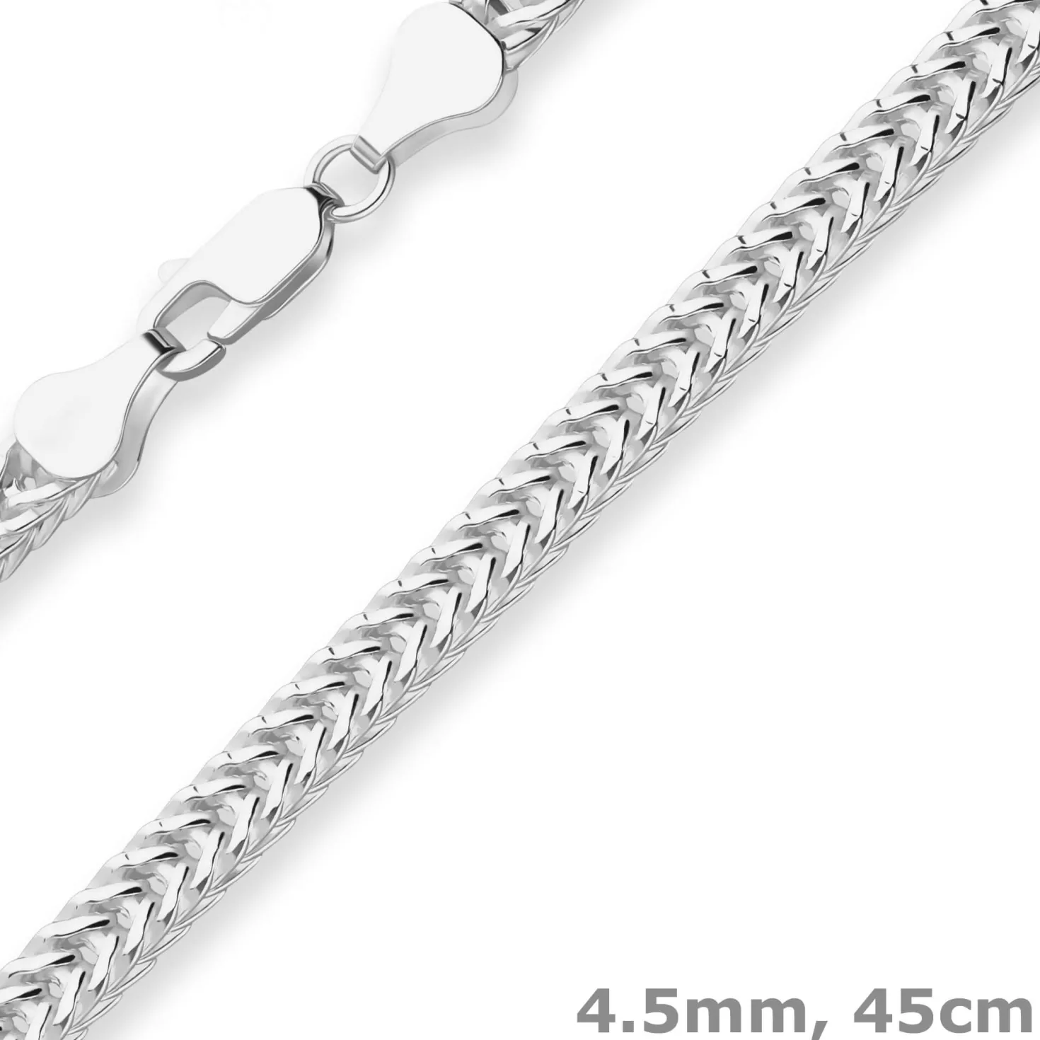4,5mm Fantasiekette Silberkette Collier Halskette aus 925 Silber 45cm