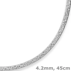 4,2mm Fantasiekette Silberkette Collier Halskette aus 925 Silber rhodiniert 45cm