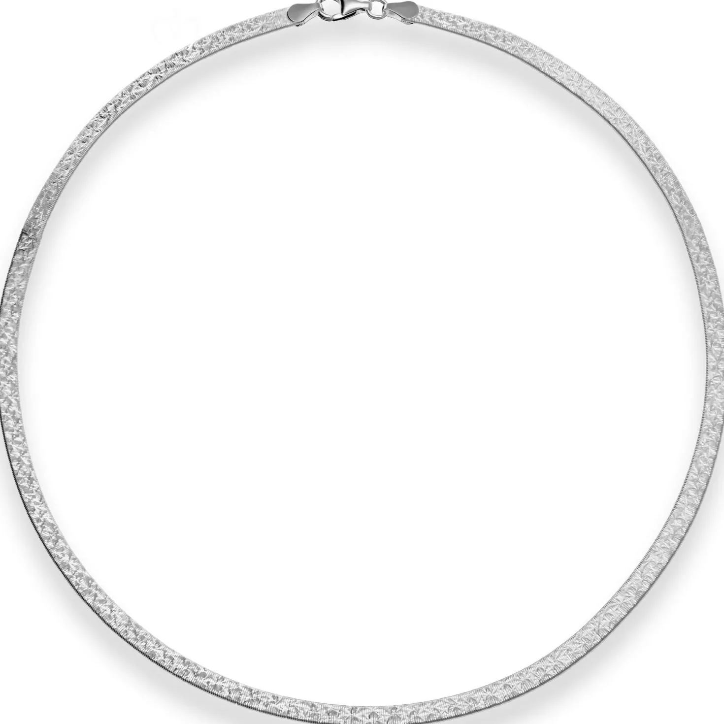 4,2mm Fantasiekette Silberkette Collier Halskette aus 925 Silber rhodiniert 45cm