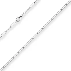 3,8mm Fantasiekette Silberkette Collier Paper-Clip Halskette aus 925 Silber 60cm