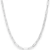 3,8mm Fantasiekette Silberkette Collier Paper-Clip Halskette aus 925 Silber 45cm