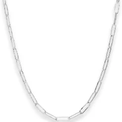 3,8mm Fantasiekette Silberkette Collier Paper-Clip Halskette aus 925 Silber 50cm