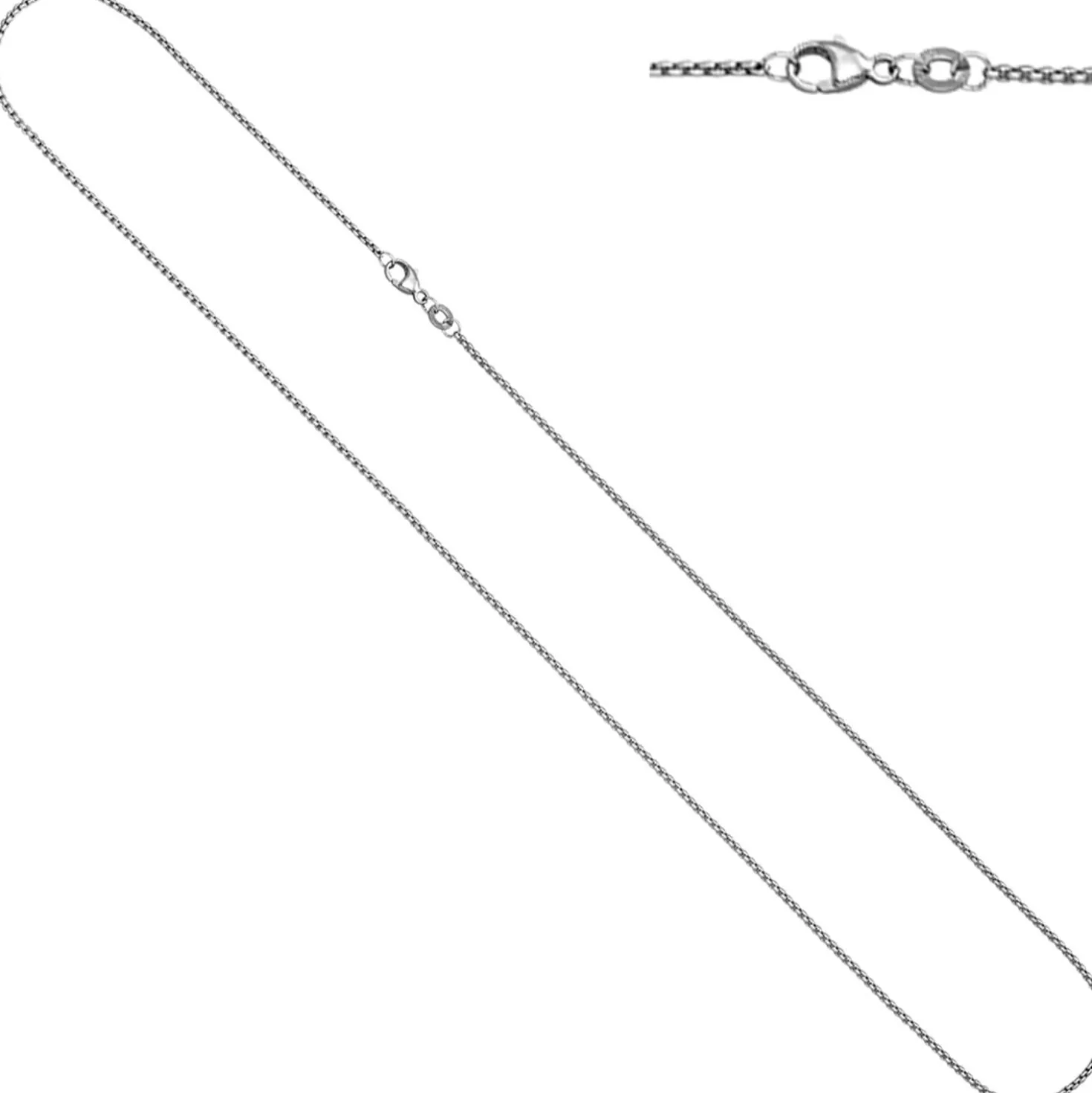 0,9mm feine Doppelankerkette Halskette Collier aus 950 Platin 45cm Platinkette