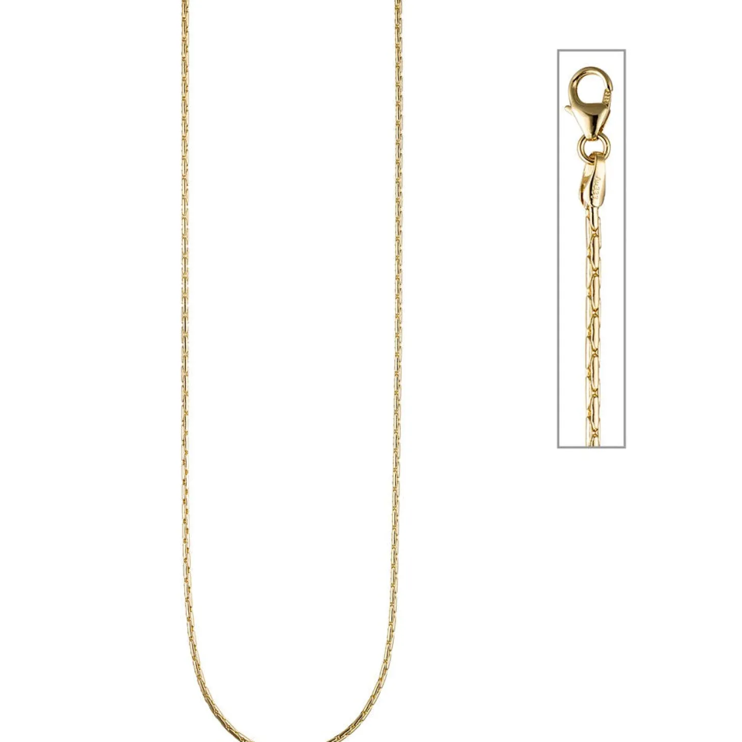 1,7mm feine Kobrakette Halskette Collier aus 333 Gold Gelbgold oval Damen 50cm