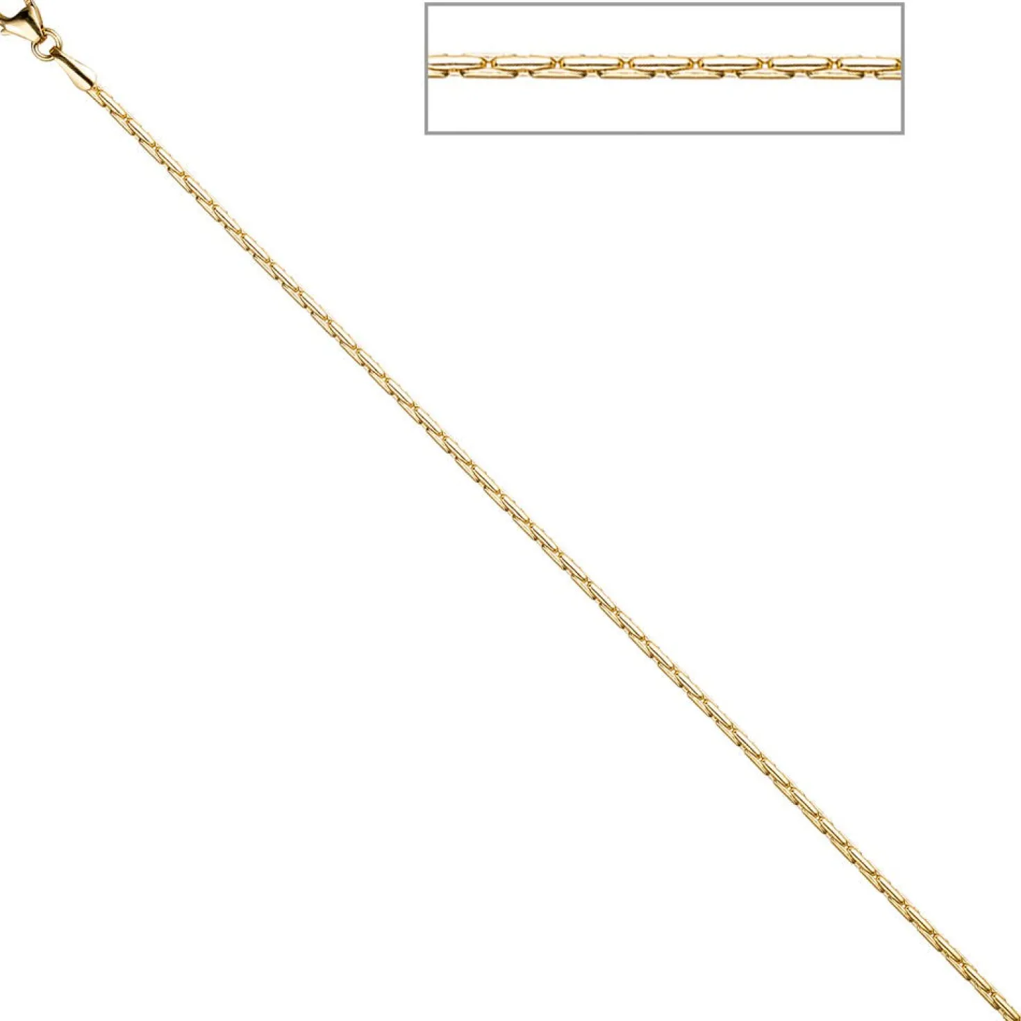 1,7mm feine Kobrakette Halskette Collier aus 333 Gold Gelbgold oval Damen 50cm