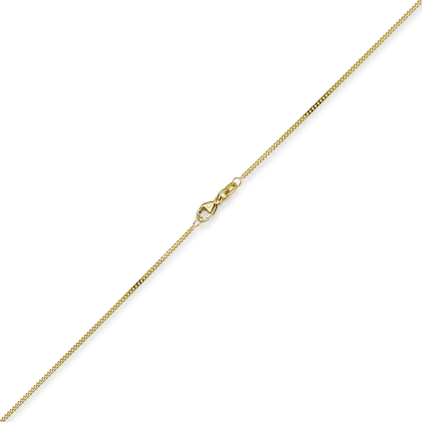 1mm feine Panzerkette 585 Gold Gelbgold, Kette Collier Halskette, 45cm