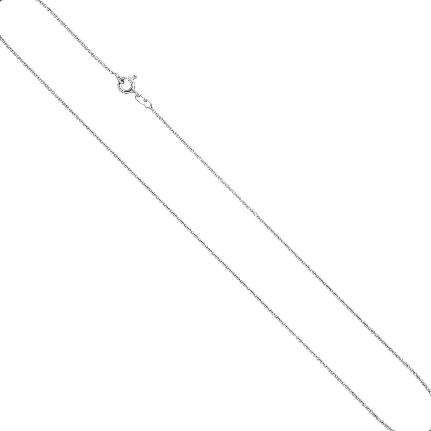 1,1mm feine Rundanker-Kette Halskette Collier aus 925 Silber rhodiniert 40cm