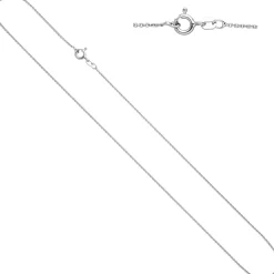 1,1mm feine Rundanker-Kette Halskette Collier aus 925 Silber rhodiniert 42cm
