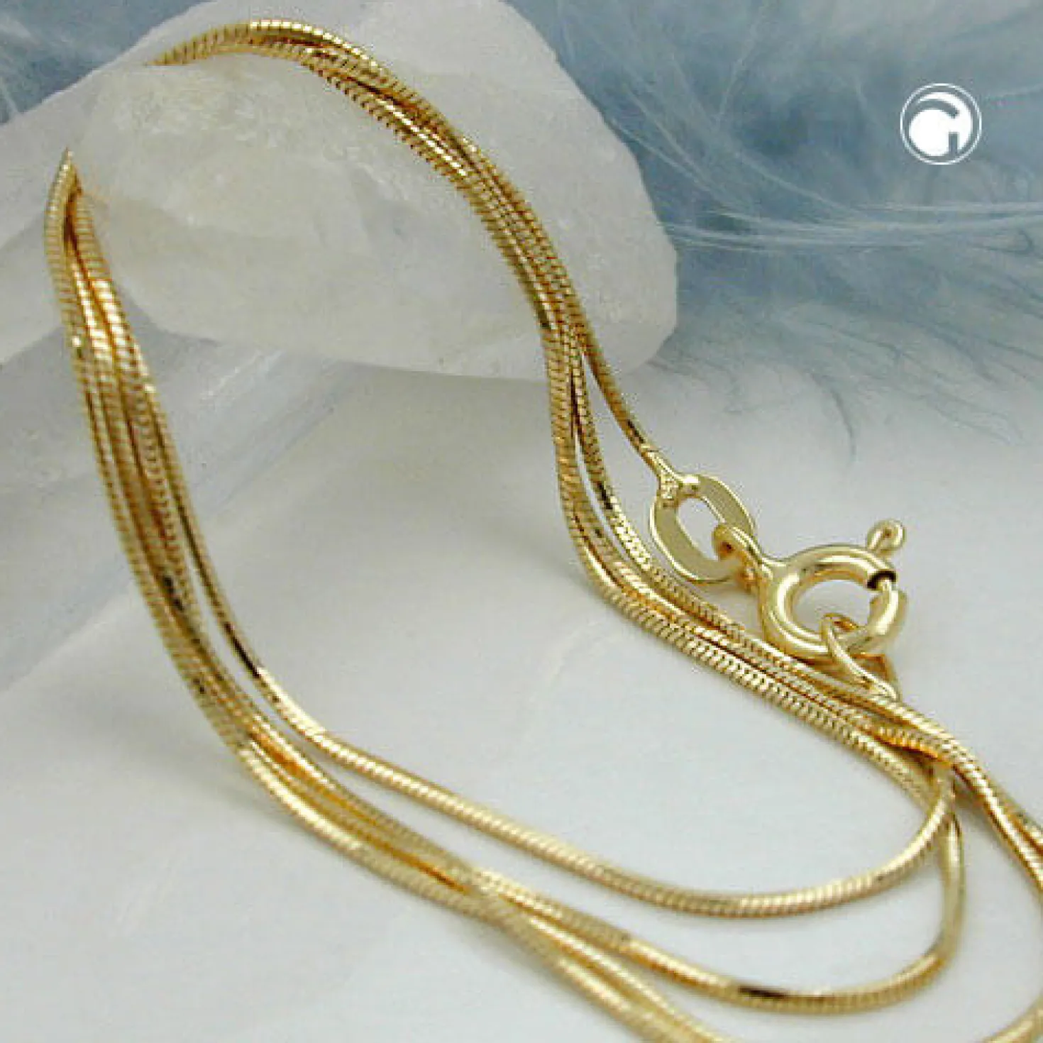 0,8mm feine Schlangenkette Halskette Collier 5-kant 9Kt 375 Gold Gelbgold 42cm
