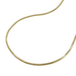 0,8mm feine Schlangenkette Halskette Collier 5-kant 9Kt 375 Gold Gelbgold 42cm