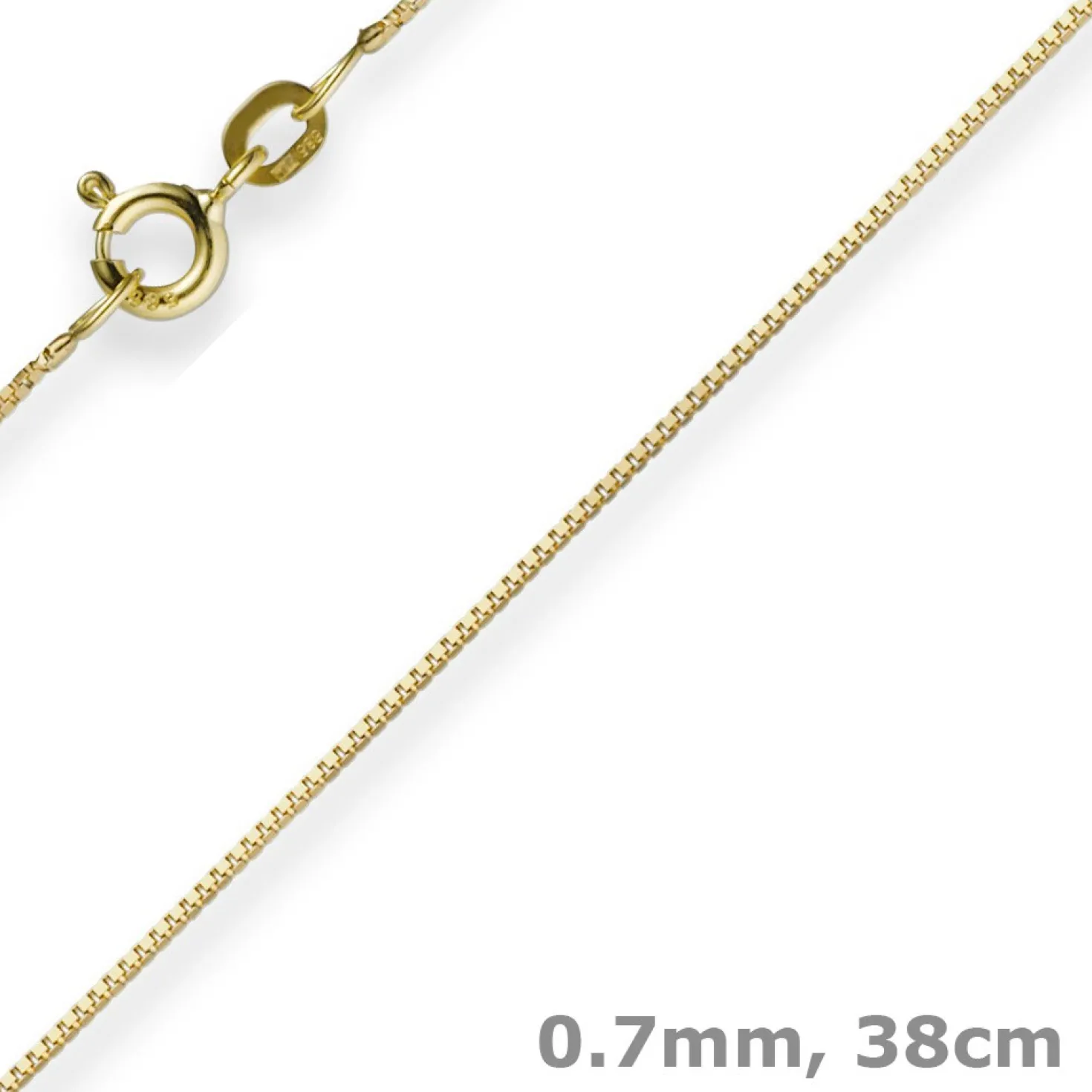 0,7mm feine Venezianerkette Echt Gold 585 Gelbgold Kette Halskette 38cm