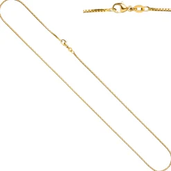 0,9mm feine Venezianerkette Halskette Collier aus 750 Gold Gelbgold 45cm
