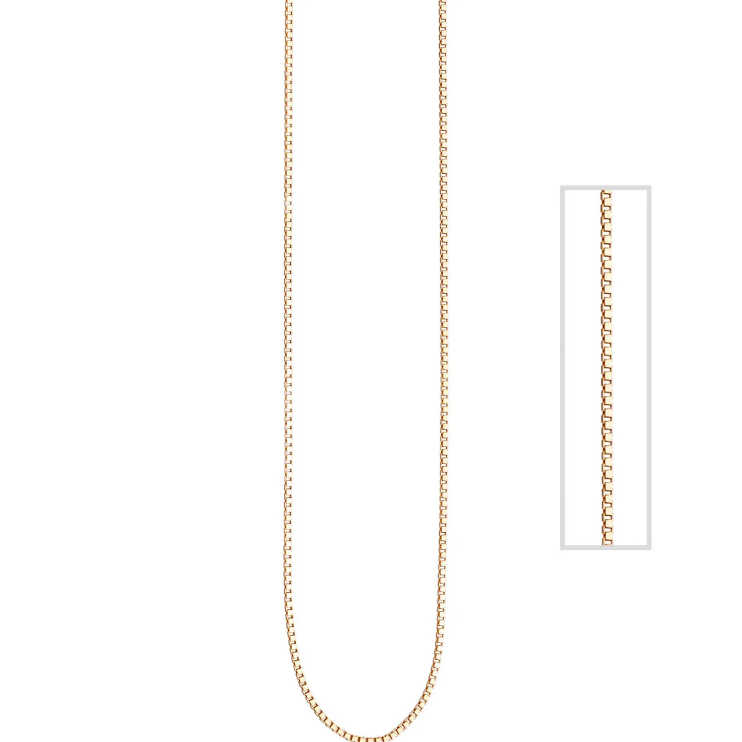 0,8mm feine Venezianerkette Kette Collier aus 925 Silber rotgold vergoldet 45cm